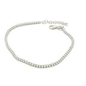 Classic Thin Tennis Bracelet  925 Sterling Silver Cubic Zirconia